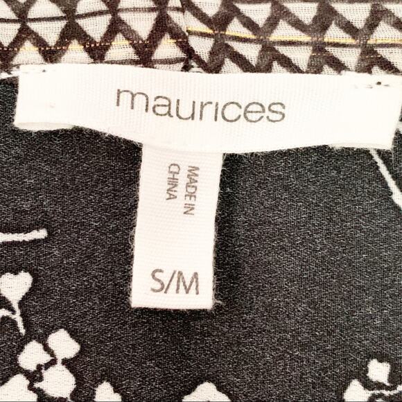 Maurices Kimono Top Open Front Mixed Print Black White Top Kimono Small Medium - Picture 3 of 16